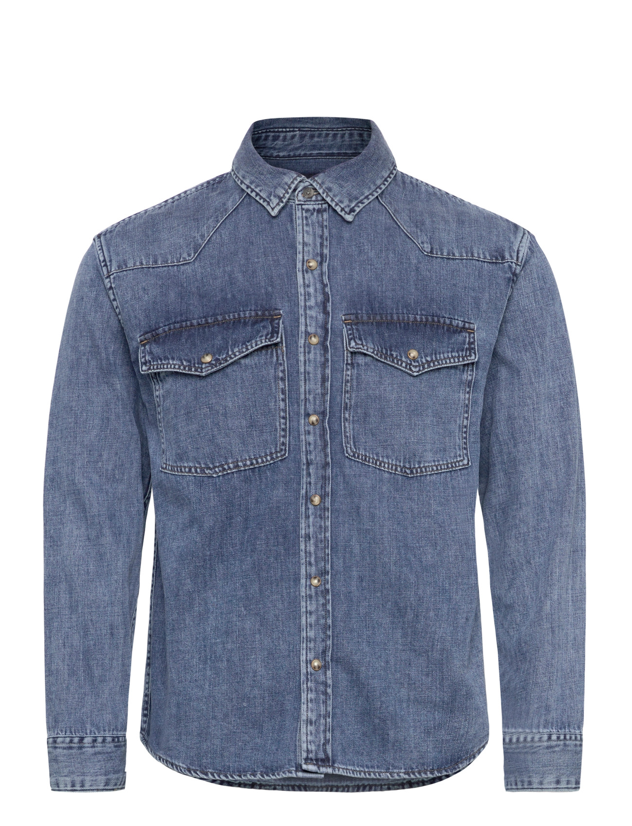 ABERCROMBIE & FITCH Lange Ärmel Denim Blau - XS - Herren