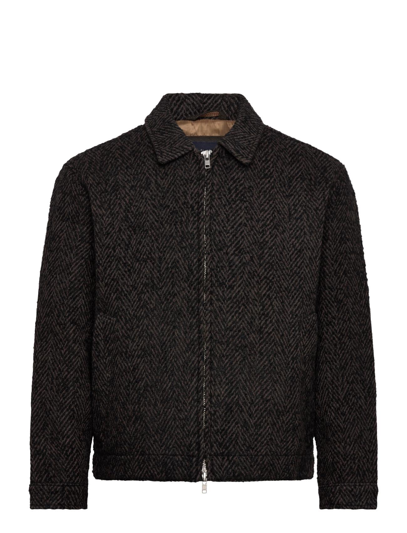 Abercrombie & Fitch Wool-Blend Zip Jacket, M, Brown, Jakker > Uldjakker, Herre