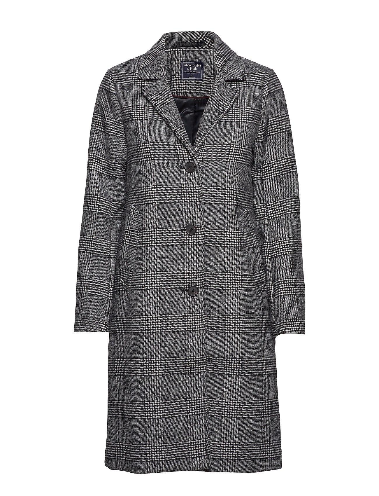 Dad Coat Wool (Med Grey Pattern) (£140) - Abercrombie & Fitch - | Boozt.com