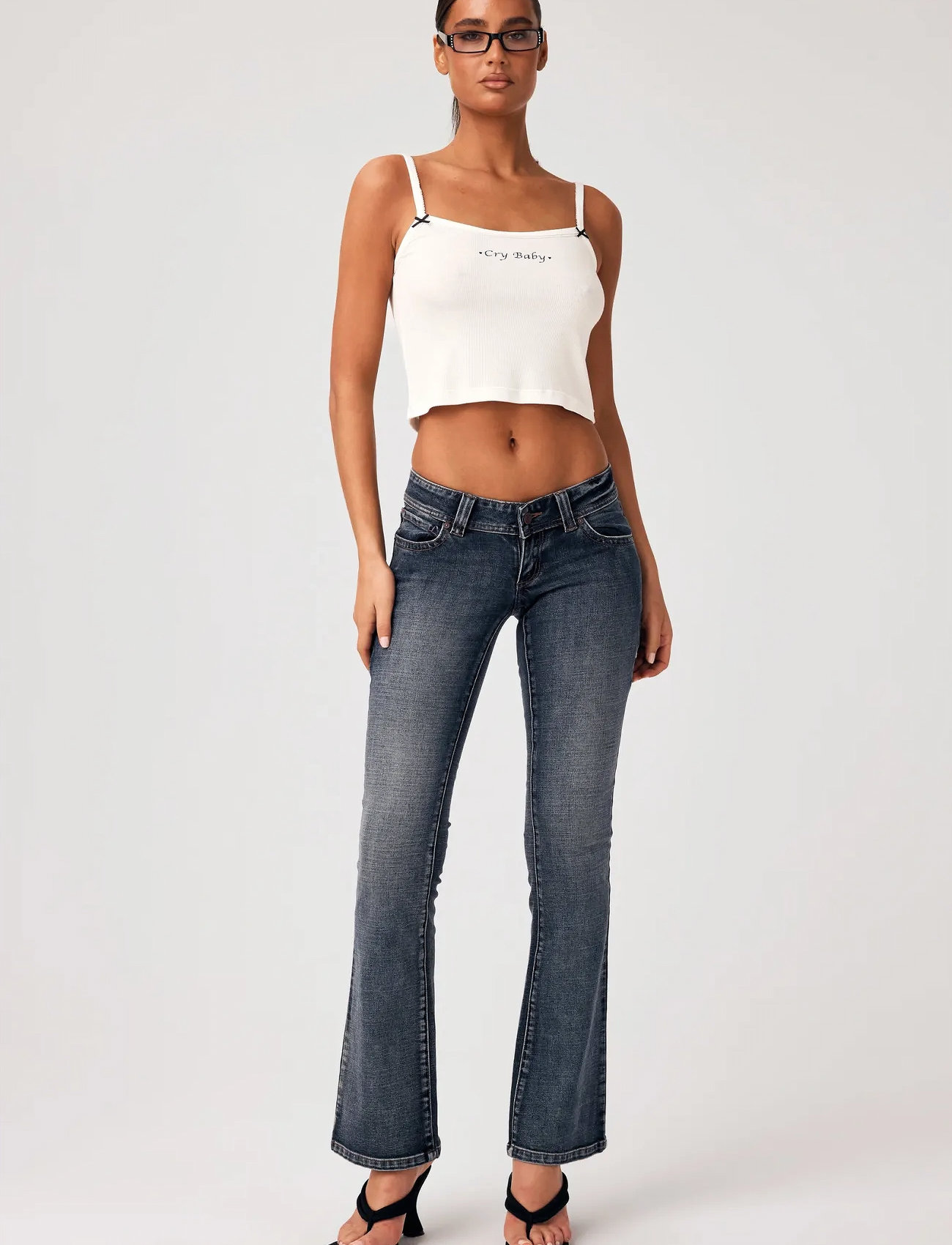 ABRAND 00 Super Low Kick Tall Prueprue, 27, Blue, Jeans > Flares, Dame