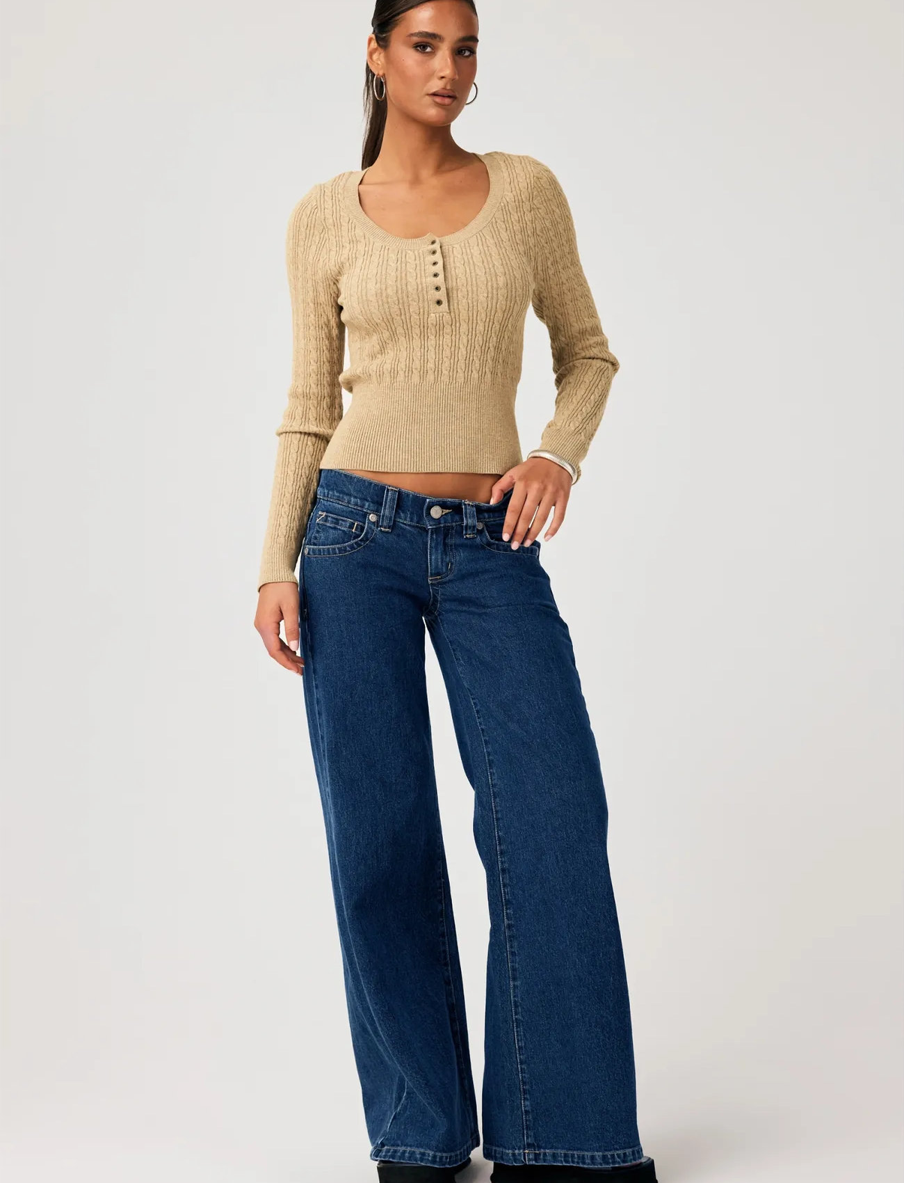 ABRAND 00 Super Low Wide Tall Taratara, 25, Blue, Jeans > Vidde, Dame