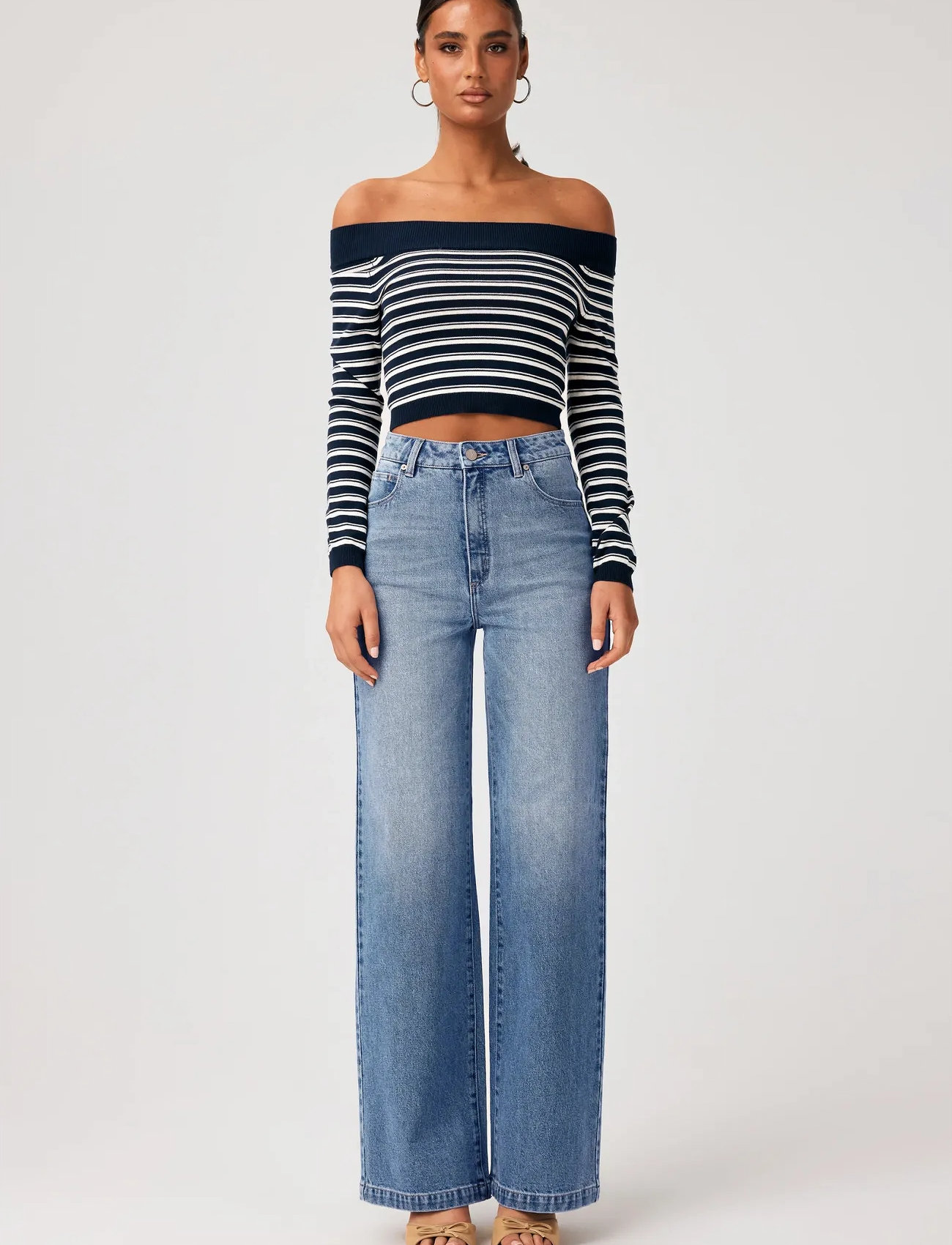 ABRAND 94 High Wide Tall Paloma Paloma, 29, Blue, Jeans > Vidde, Dame