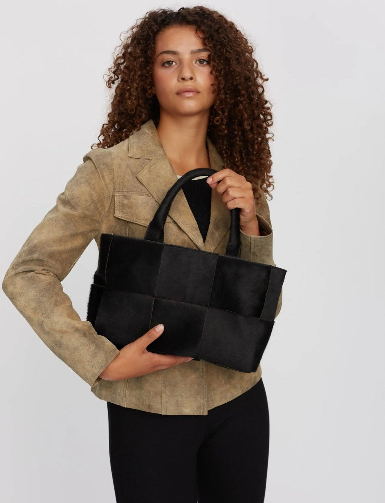 Adax Molino Braided Handbag Harper, One Size, Black, Tasker > Små Skuldertasker-Crossbody-Tasker, Dame