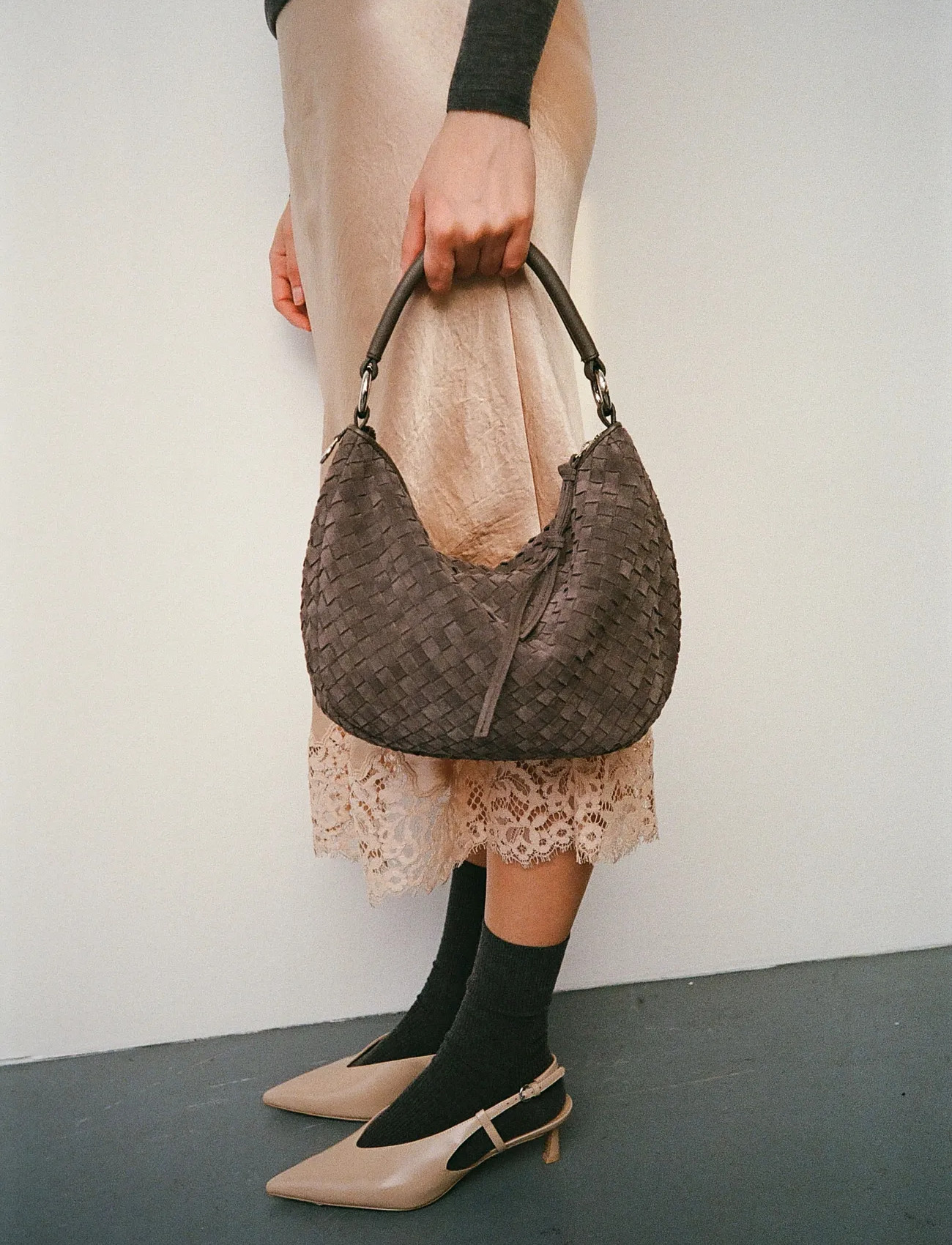 Adax Rozzano Marlin Braided, One Size, Grey, Tasker > Små Skuldertasker-Crossbody-Tasker, Dame