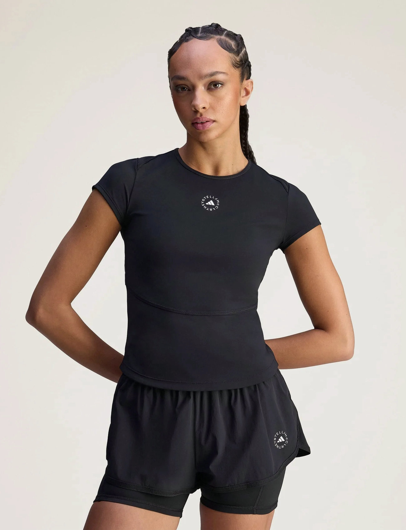 adidas by Stella McCartney Asmc Tpr Tee, L, Black, Sports Overdele & T-shirts > Sport T-shirts, Dame