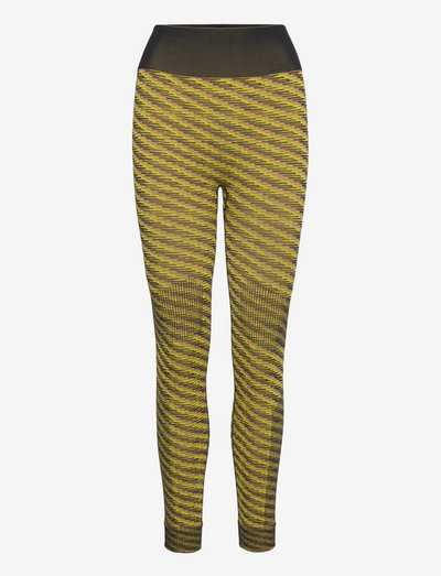 adidas by Stella McCartney Knit Training Leggings - running & training tights - camel/yellow/black