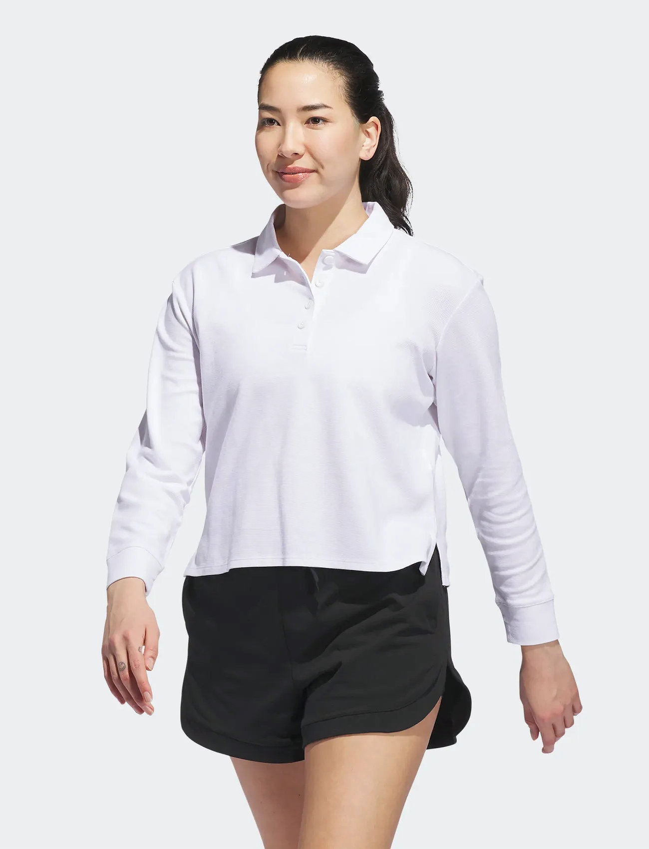 adidas Golf W Btc Ls P, L, White, Sports Overdele & T-shirts > Sport Polos, Dame
