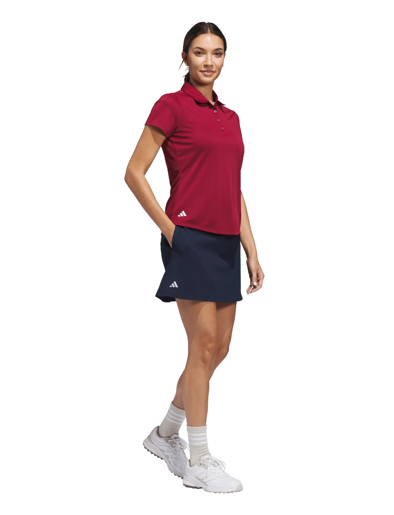 adidas Golf W Perf Sld Ss P, L, Burgundy, Sports Overdele & T-shirts > Sport Polos, Dame