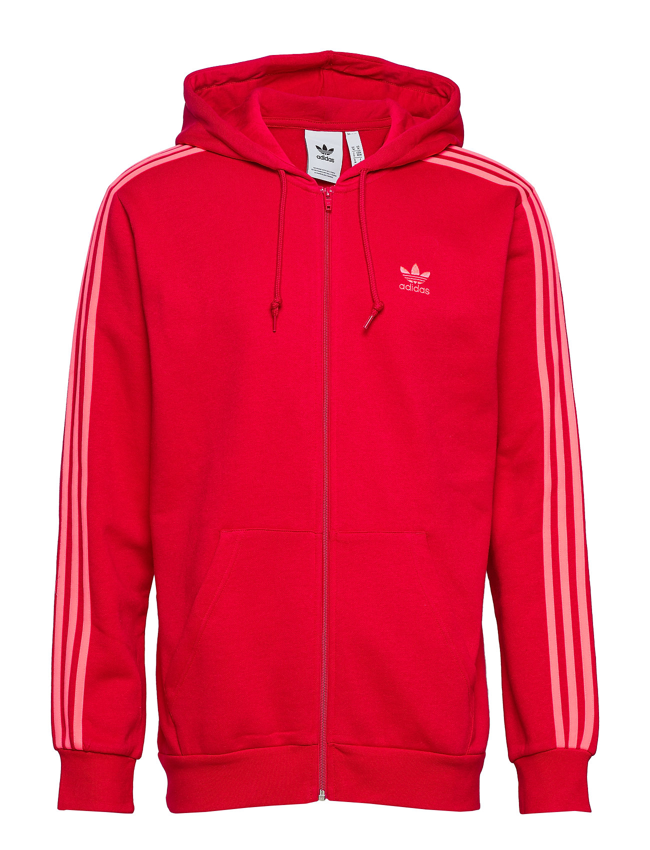 3 Stripes Fz Hoodie Met Rits Rood Adidas Originals adidas originals kopen in de aanbieding