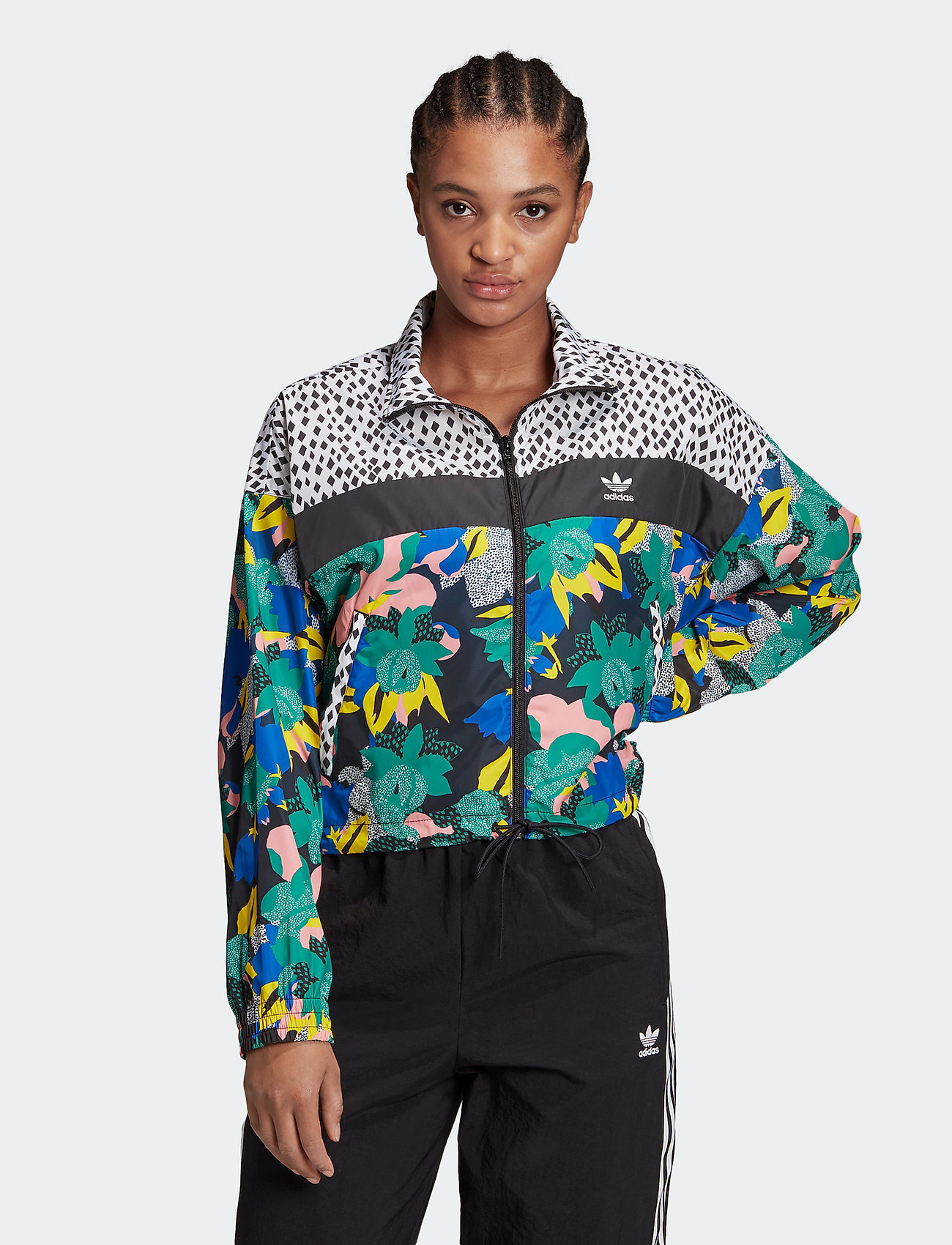 adidas floral windbreaker