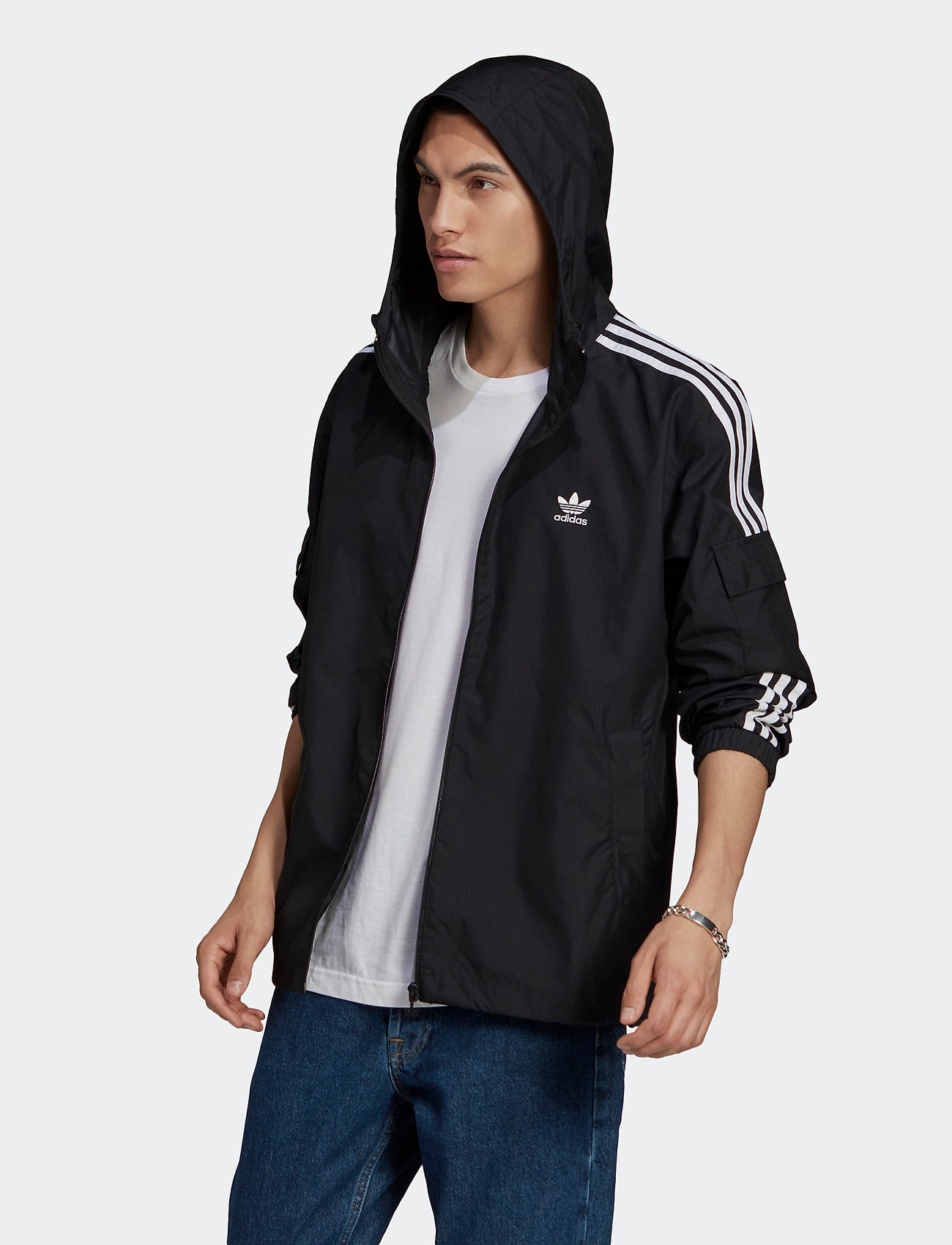 adidas originals 3 stripe windbreaker