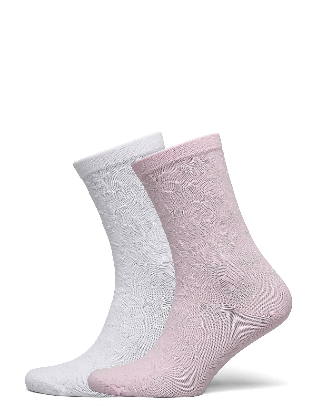 Jacquard Trefoil Crew Socks 2 Pairs Lingerie Socks Regular Socks Valkoinen Adidas Originals, adidas Originals