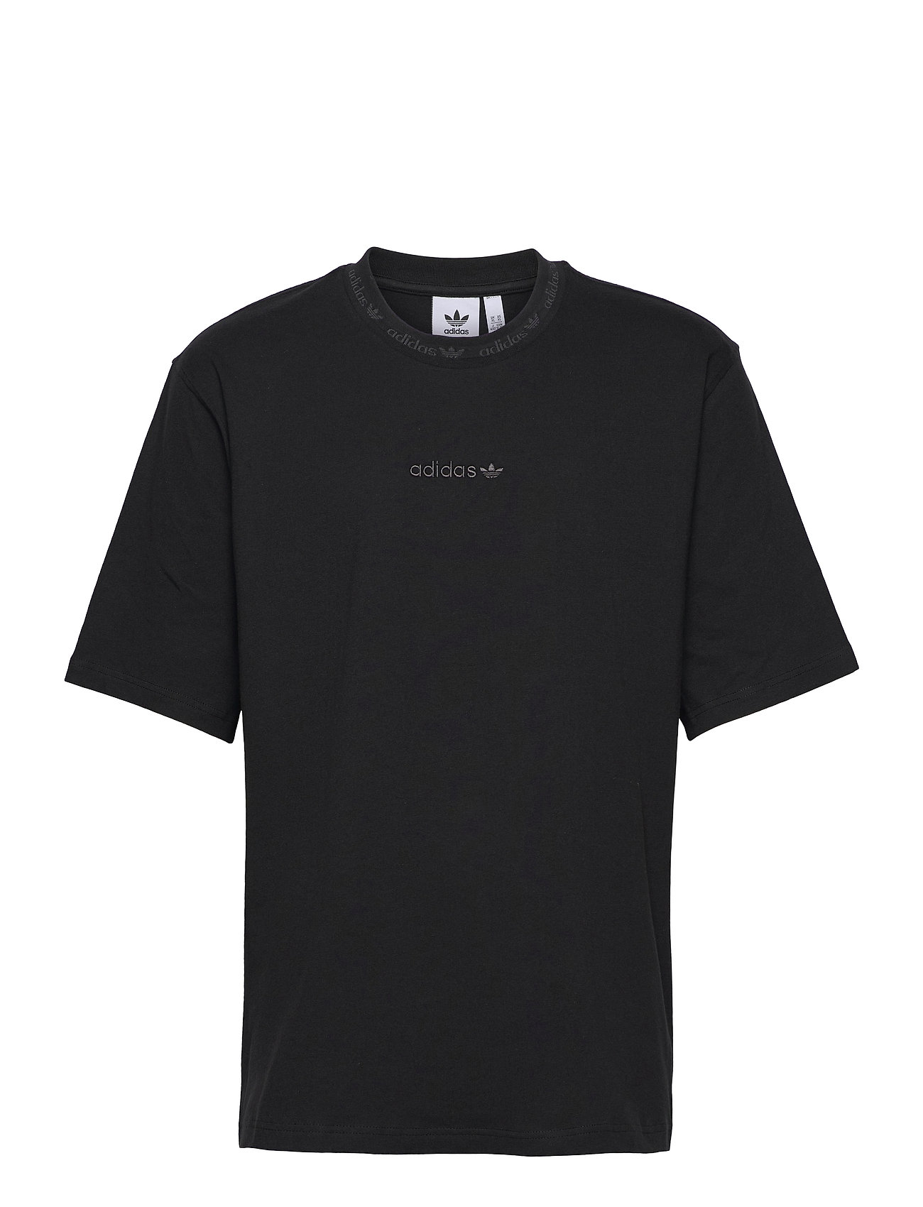 Rib Detail T-Shirt T-shirts Short-sleeved Musta Adidas Originals, adidas Originals