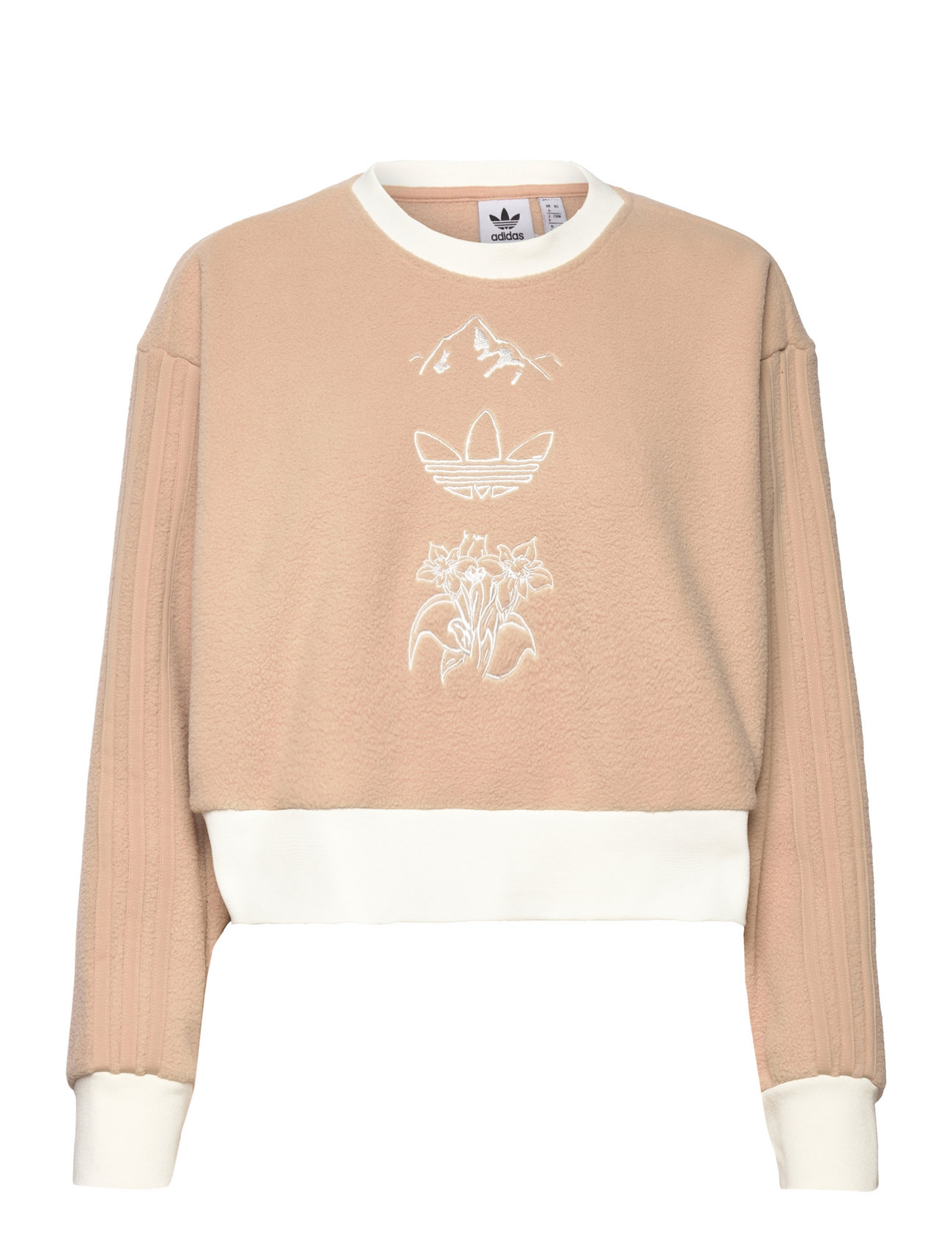 Graphic Polar Fleece Sweatshirt Sport Sweatshirts & Hoodies Sweatshirts Beige Adidas Originals