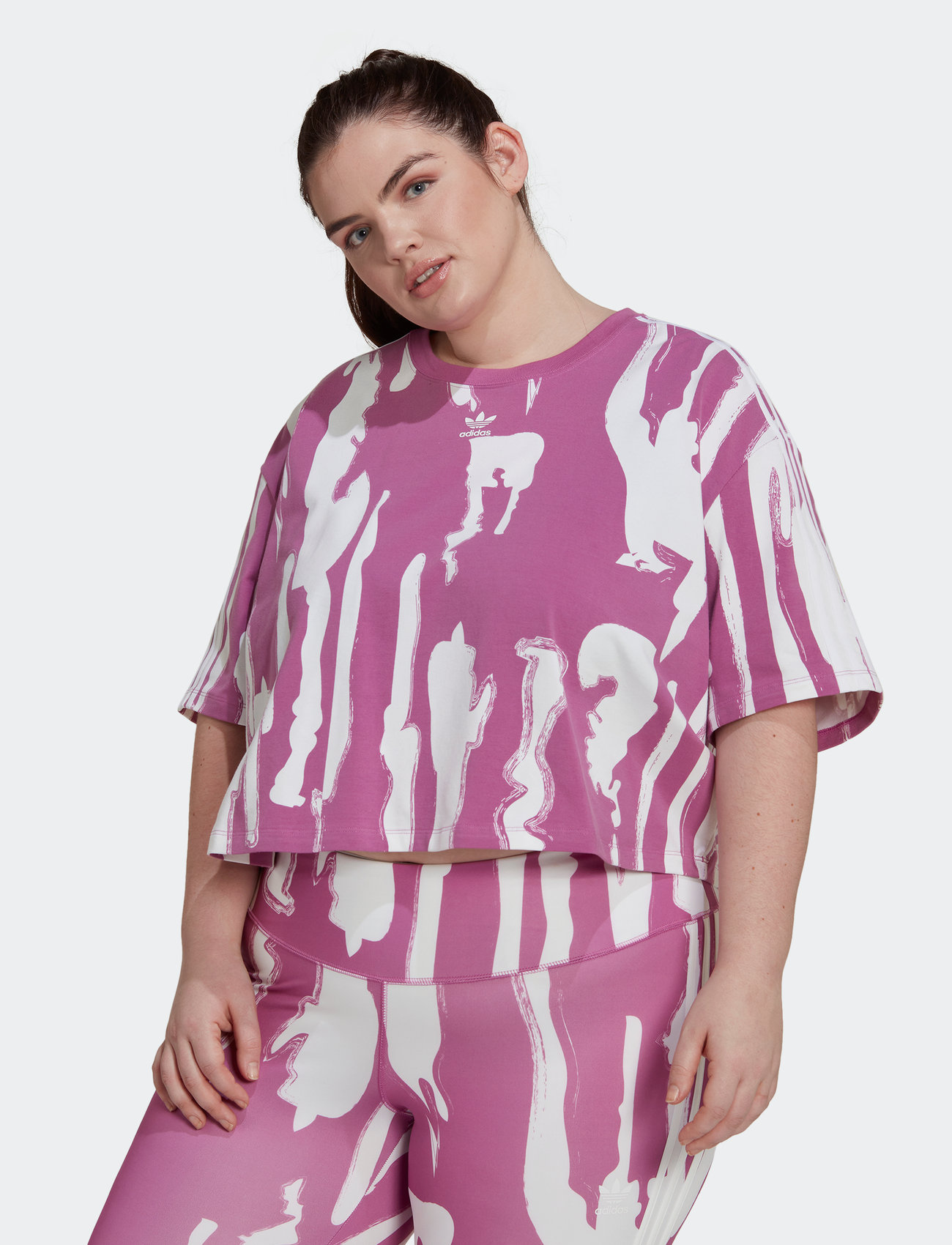 adidas Baumwolle Thebe Magugu Allover Print Crop T-Shirt Damen Oberteile adidas Oberteile 