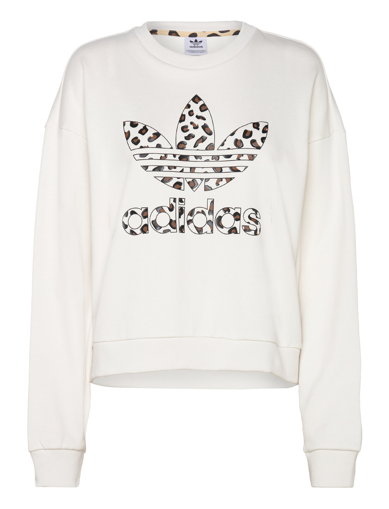 Leopard Sweatshirt Sport Women Sport Clothing Sport Sweatshirts & Hoodies Sport Sweatshirts Beige Adidas Originals