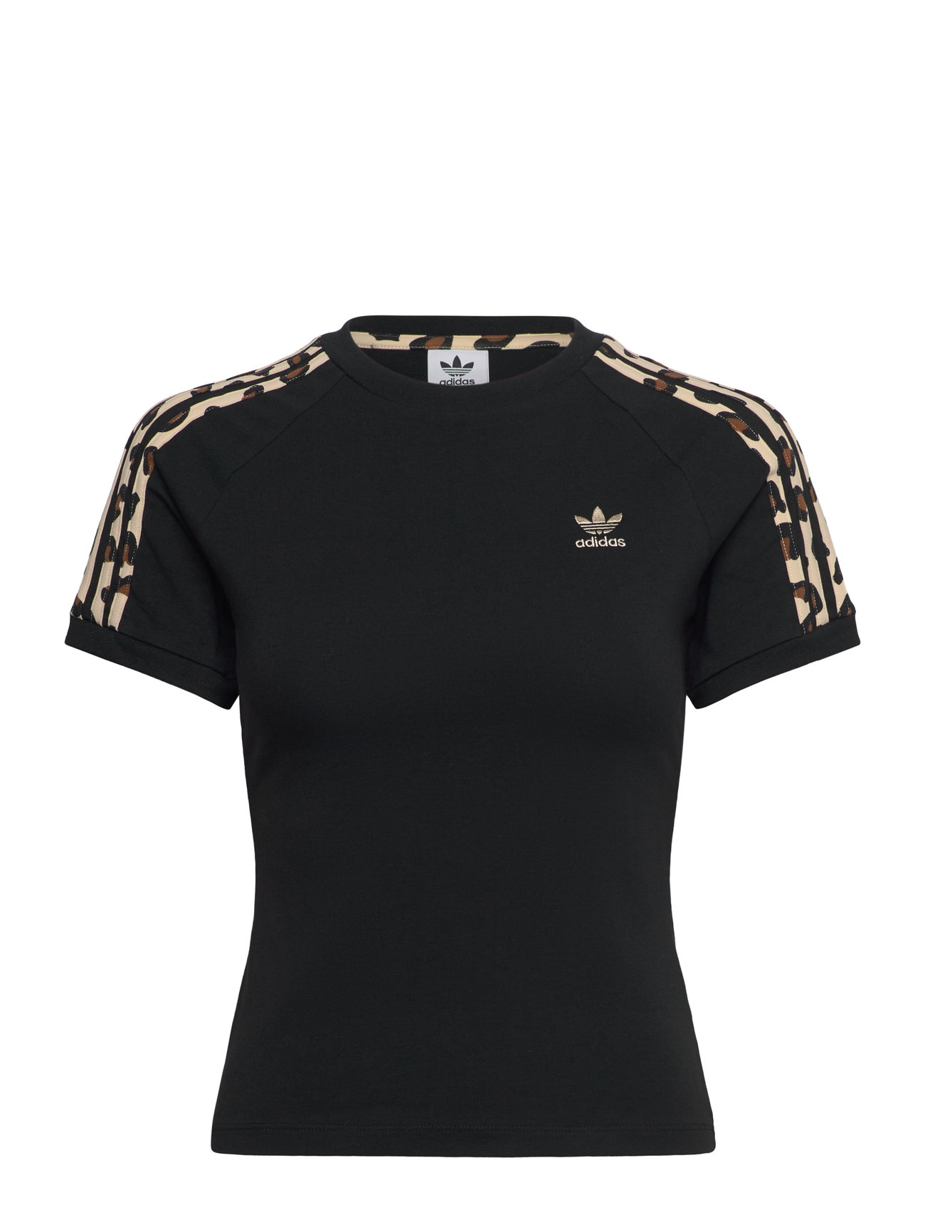 Leopard 3 Stripe T-Shirt Sport Sport Clothing Sports Tops & T-shirts Sport T-Skjorte Black Adidas Originals