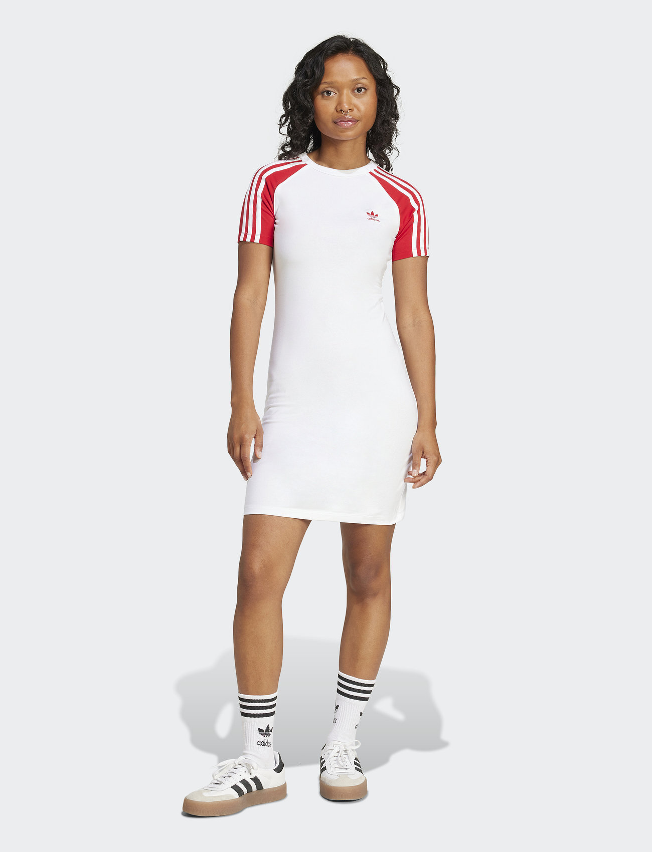 adidas Originals 3S Raglan Dress, XS, White, Sport Kjoler Og Nederdele > Sport Dresses, Dame