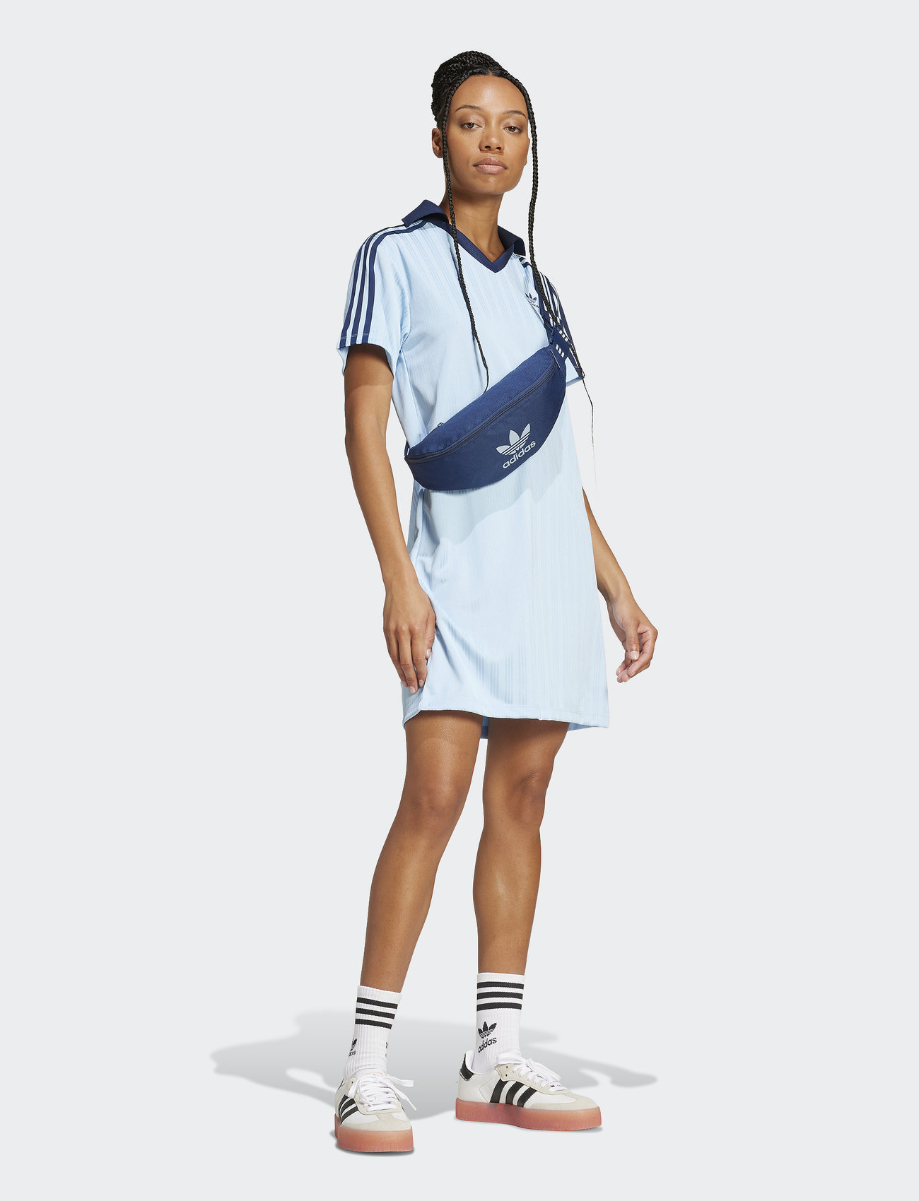 adidas Originals V-Neck Ss Dress, S, Blue, Sport Kjoler Og Nederdele > Sport Dresses, Dame