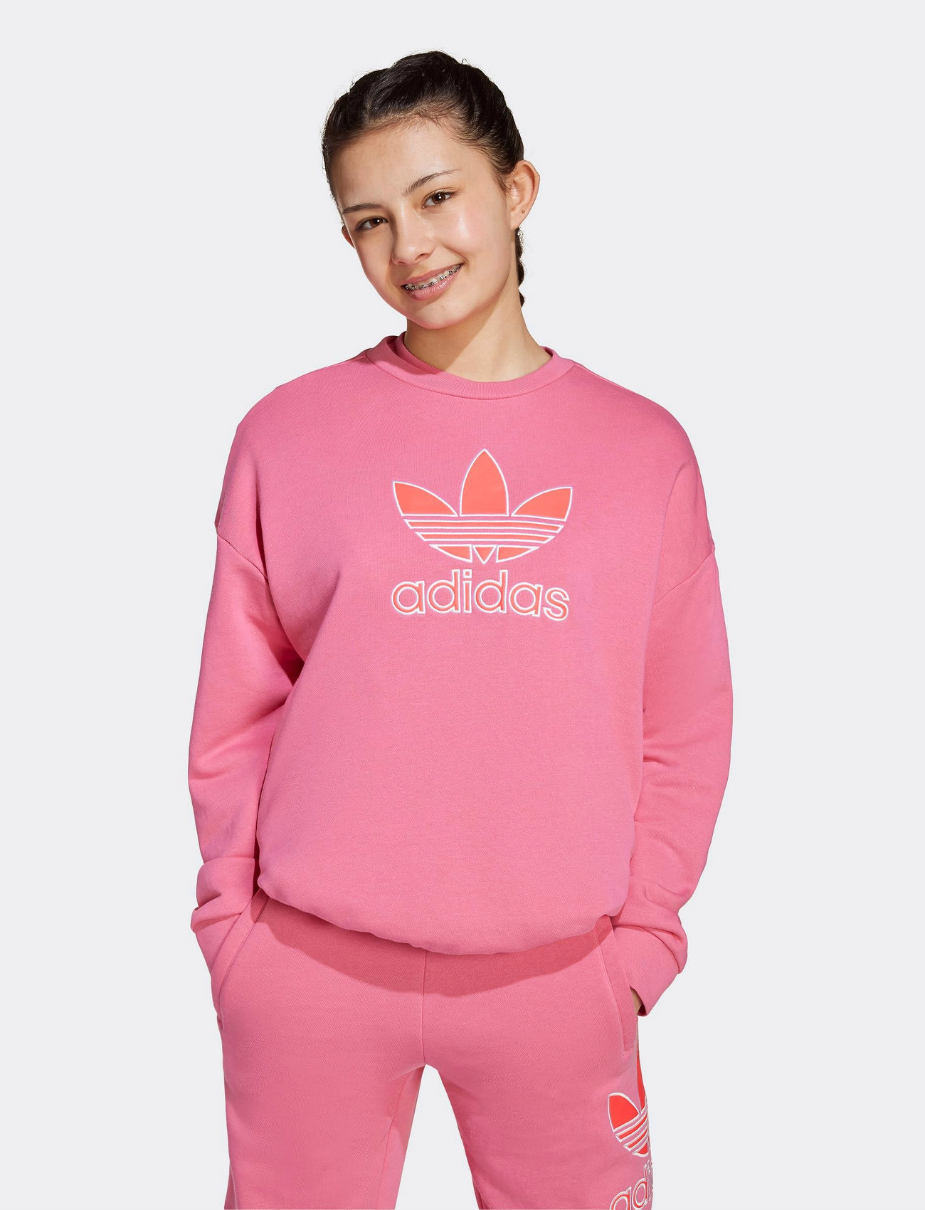 adidas Originals Trefoil Crew, 170, Pink