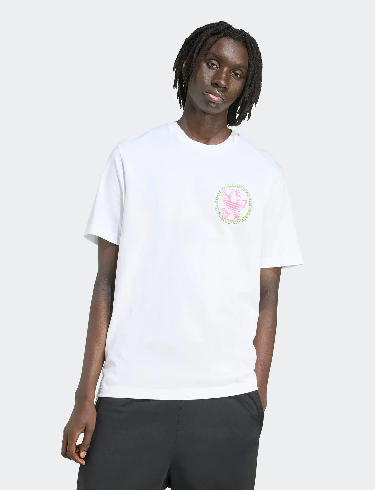 adidas Originals Graphic Tee Lo, S, White, Sport Overdele > Sport T-shirts, Herre