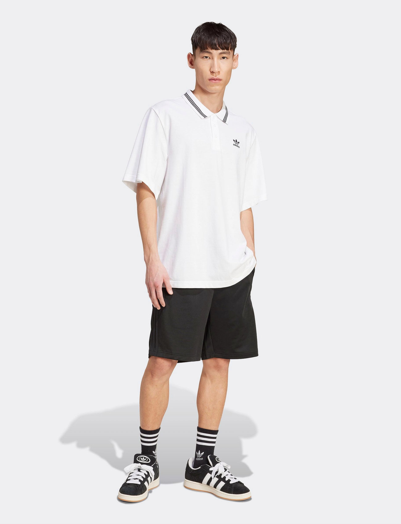 adidas Originals Loose Polo, XXL, White, Sport Polos > Sport Short-sleeved Polos, Herre