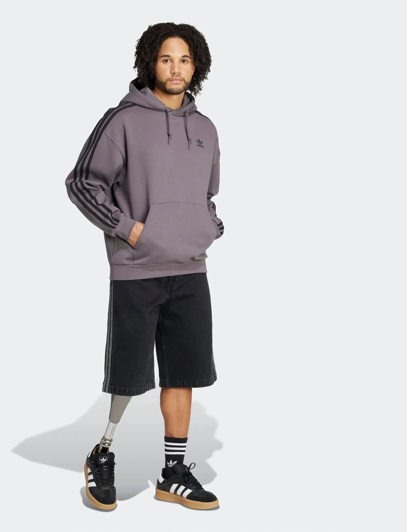 adidas Originals Baggy Hoodie, M, Grey, Sport Sweatshirts & Hoodies > Sport Hoodies, Herre