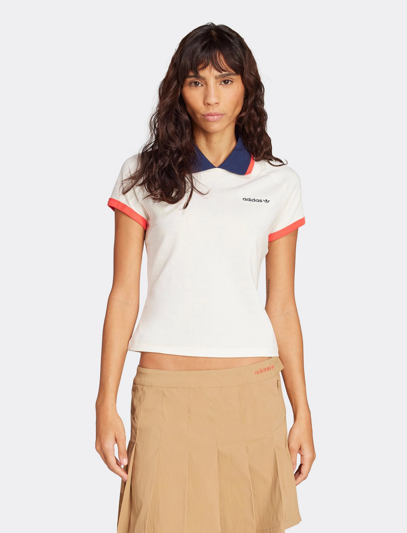 adidas Originals Short Polo, XS, White, Sports Overdele & T-shirts > Sport Polos, Dame