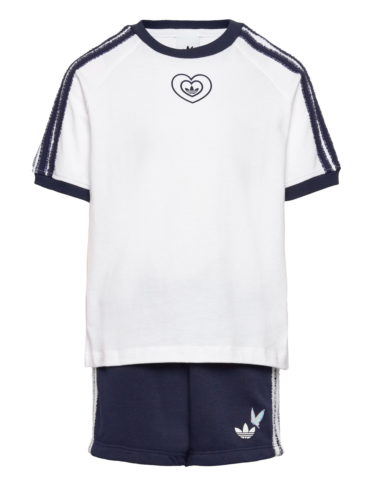 adidas Originals Short Tee Set, 128, White, Sport > Sæt Med Kortærmet T-Shirt, Børn