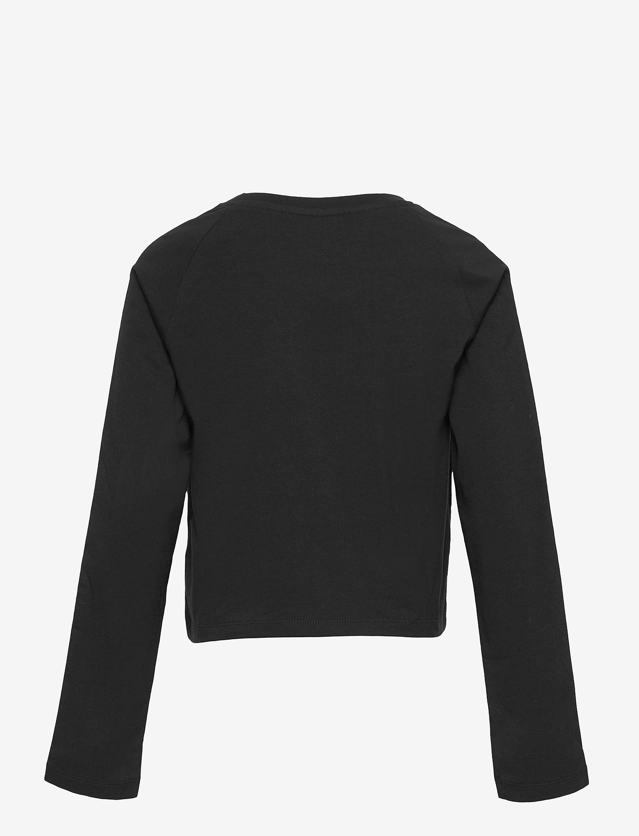 adidas originals three stripe cropped long sleeve top in black