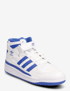 FORUM MID J - höga sneakers - ftwwht/blue/ftwwht