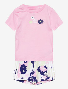 Flower Print Shorts and Tee Set - sets with long-sleeved t-shirt - trupnk