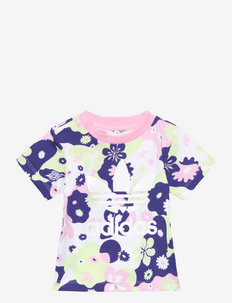 Flower Aop Tee - kortermet t-skjorte med mønster - white/trupnk/almlim/l