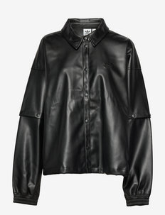Always Original Faux Leather Track Jacket (Plus Size) W - leather jackets - black