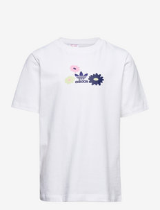 Flower Print Tee - kortermet t-skjorte med mønster - white