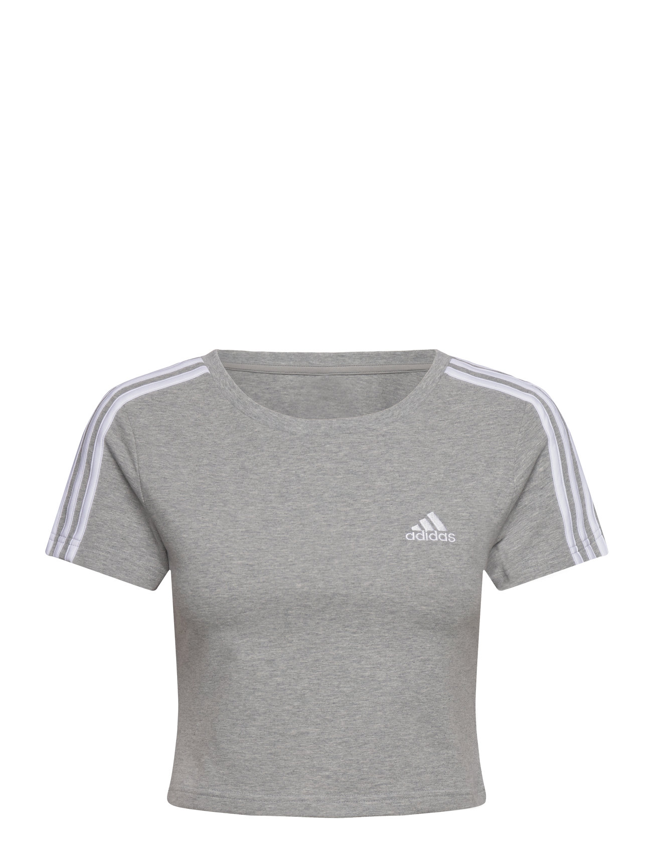 W 3S Baby T Sport Crop Tops Short-sleeved Crop Tops Grey Adidas Sportswear
