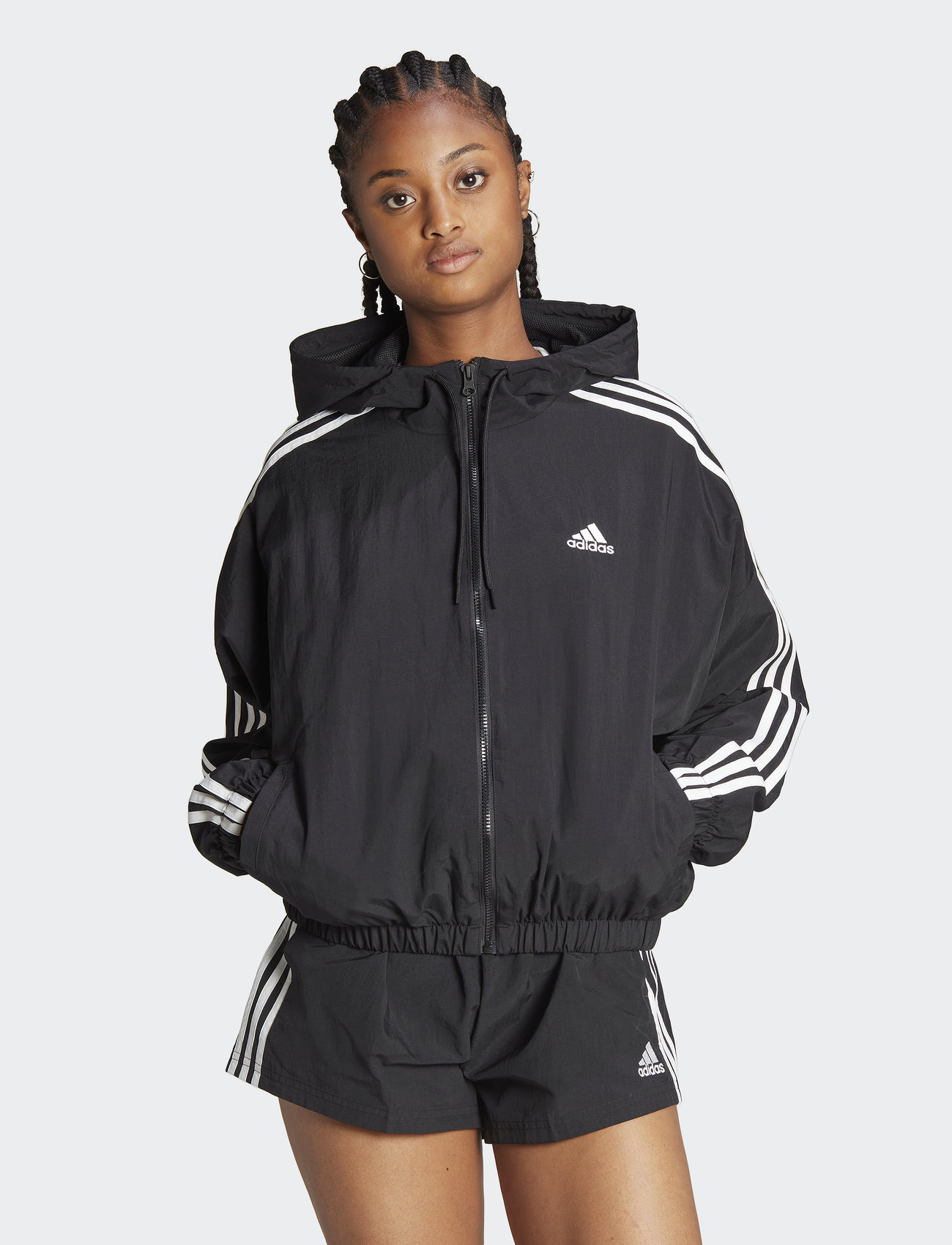 Adidas zip up windbreaker online