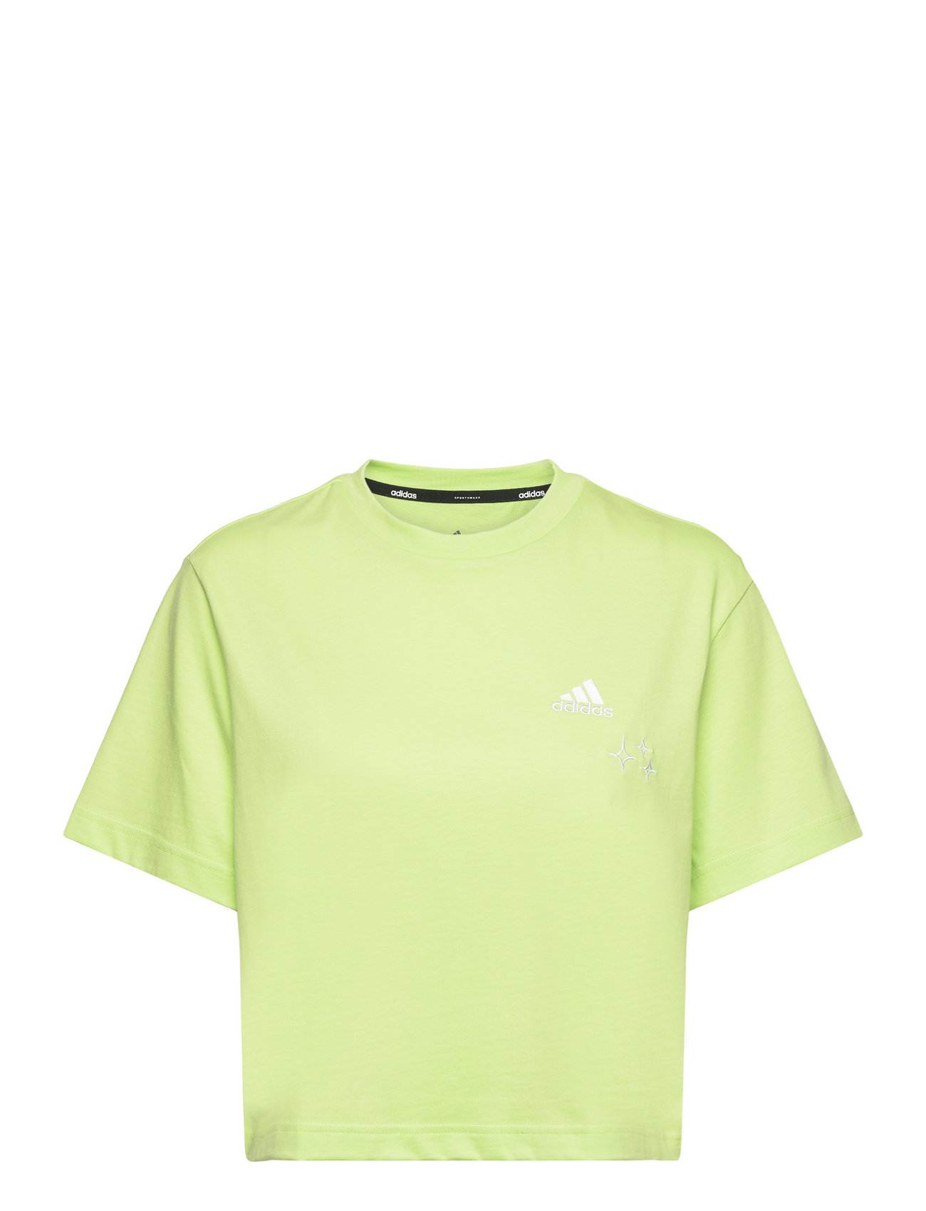 W Bluv Q3 Cro T Sport Crop Tops Short-sleeved Crop Tops Green Adidas Sportswear