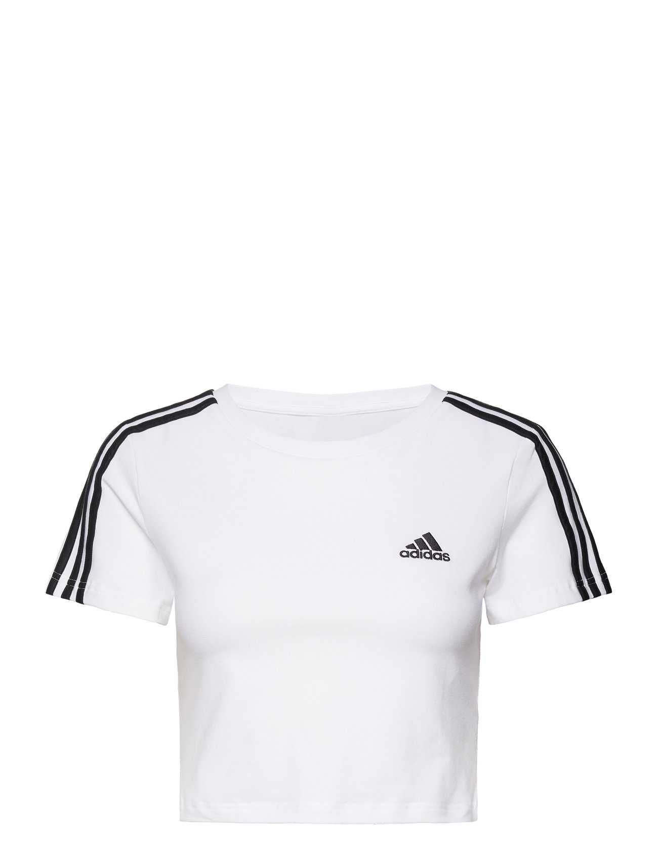 W 3S Baby T Sport Crop Tops Short-sleeved Crop Tops White Adidas Sportswear