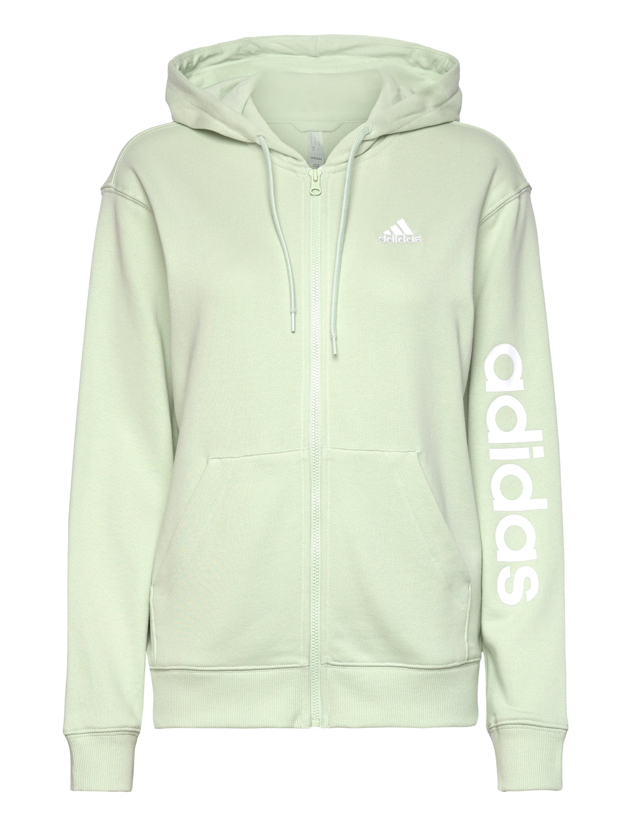 Essentials Linear Full Zip French Terry Hoodie Sport Sport Clothing Sport Sweatshirts & Hoodies Sport Hoodies Green Adidas Sportswear