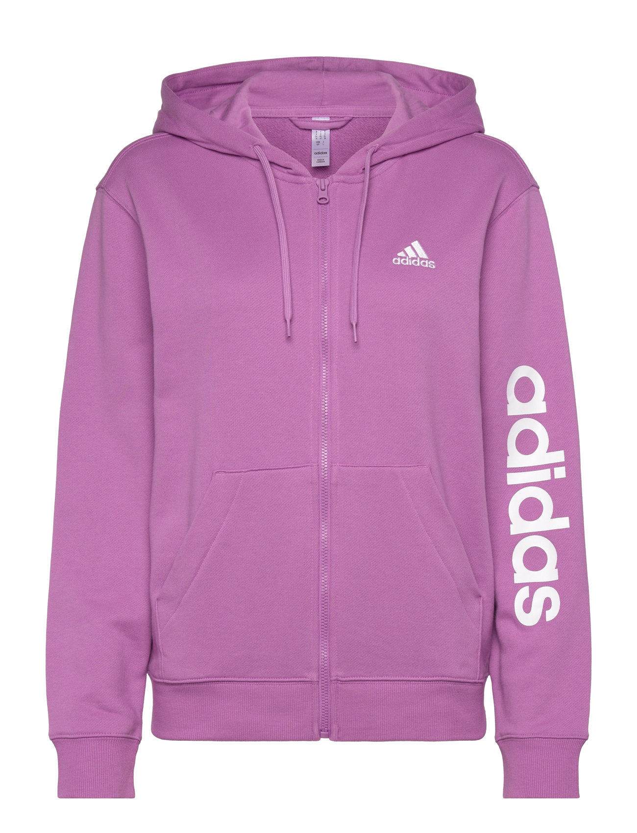 Adidas Sportswear Essentials Linear Full Zip French Terry Hoodie Lila