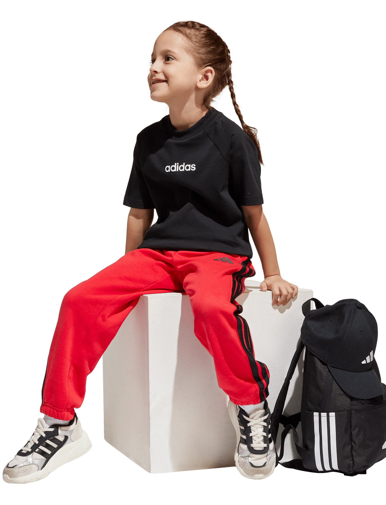 adidas Sportswear Lk Lin Tee 160, 128, Black, T-Shirts > Kortærmede, Børn
