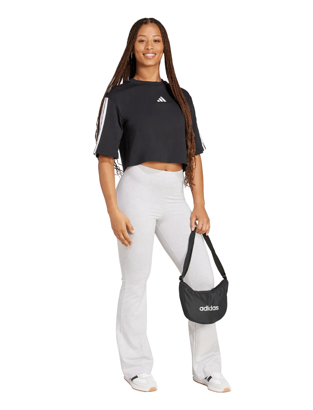 adidas Sportswear W 3S Sj Tlr T, XXL, Black, Sport Crop Overdele > Sport Short-sleeved Crop Overdele, Dame