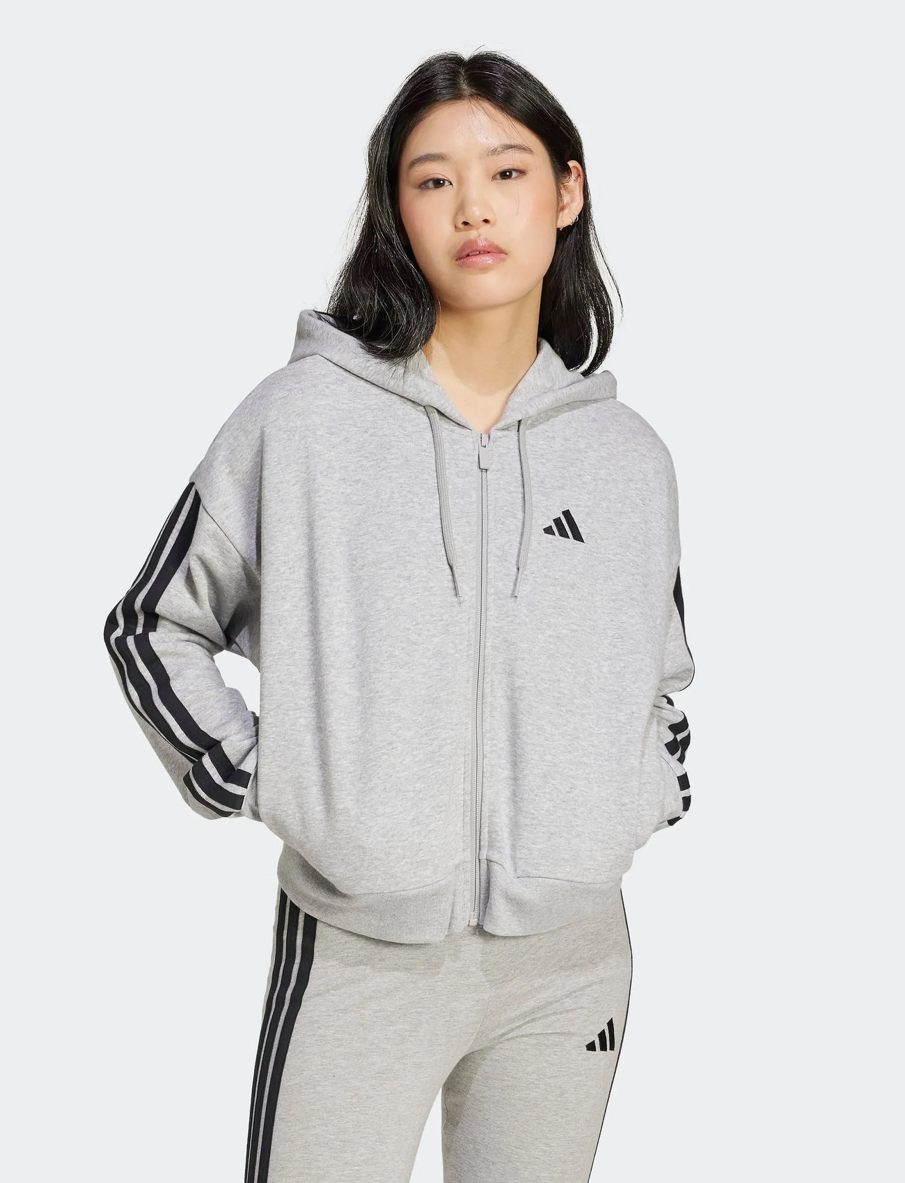 ★人気★ Adidas W 3S FT FZ HD Jacket Women's Wonder Bauxite ADIDAS Kapuzenjacke 'W 3S FT FZ S HD' - wonder quartz/white