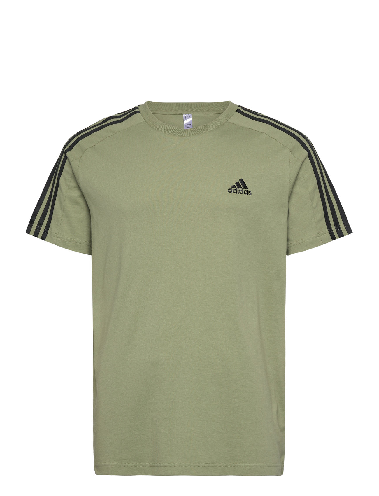 Essentials Single Jersey 3-Stripes T-Shirt Sport Men Men Sports Clothes Sport Tops Sport T-Skjorte Green Adidas Sportswear