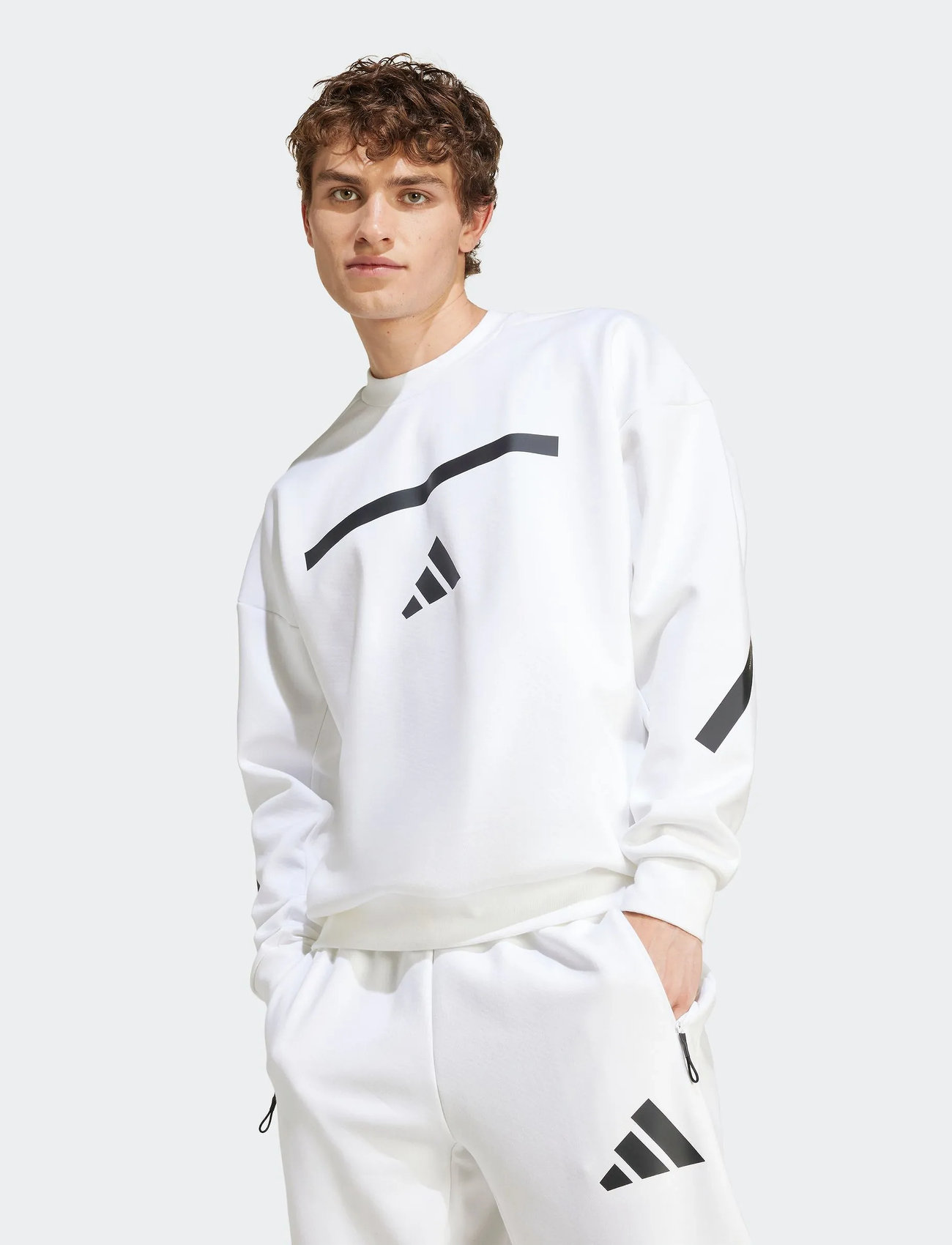 adidas Sportswear M Z.n.e. Crw, XXL, White, Sport Sweatshirts & Hoodies > Sport Sweatshirts, Herre