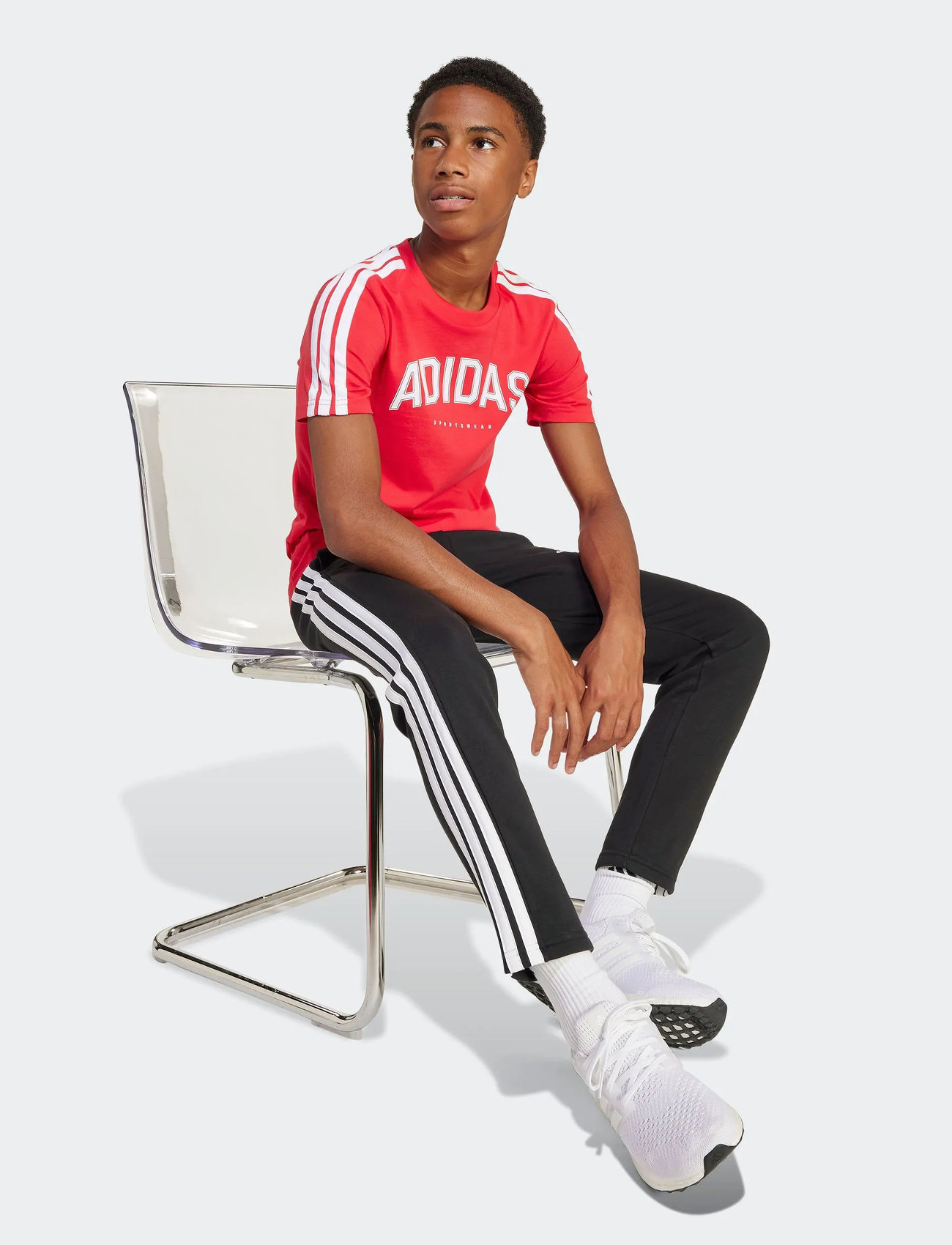 adidas Sportswear J C Colleg Tee, 128, Red, T-Shirts > Kortærmede, Børn