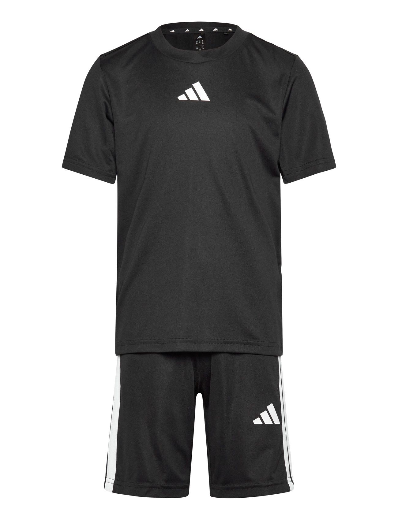 adidas Sportswear J Tr-Es 3S Set, 128, Black, Sport > Sæt Med Kortærmet T-Shirt, Børn