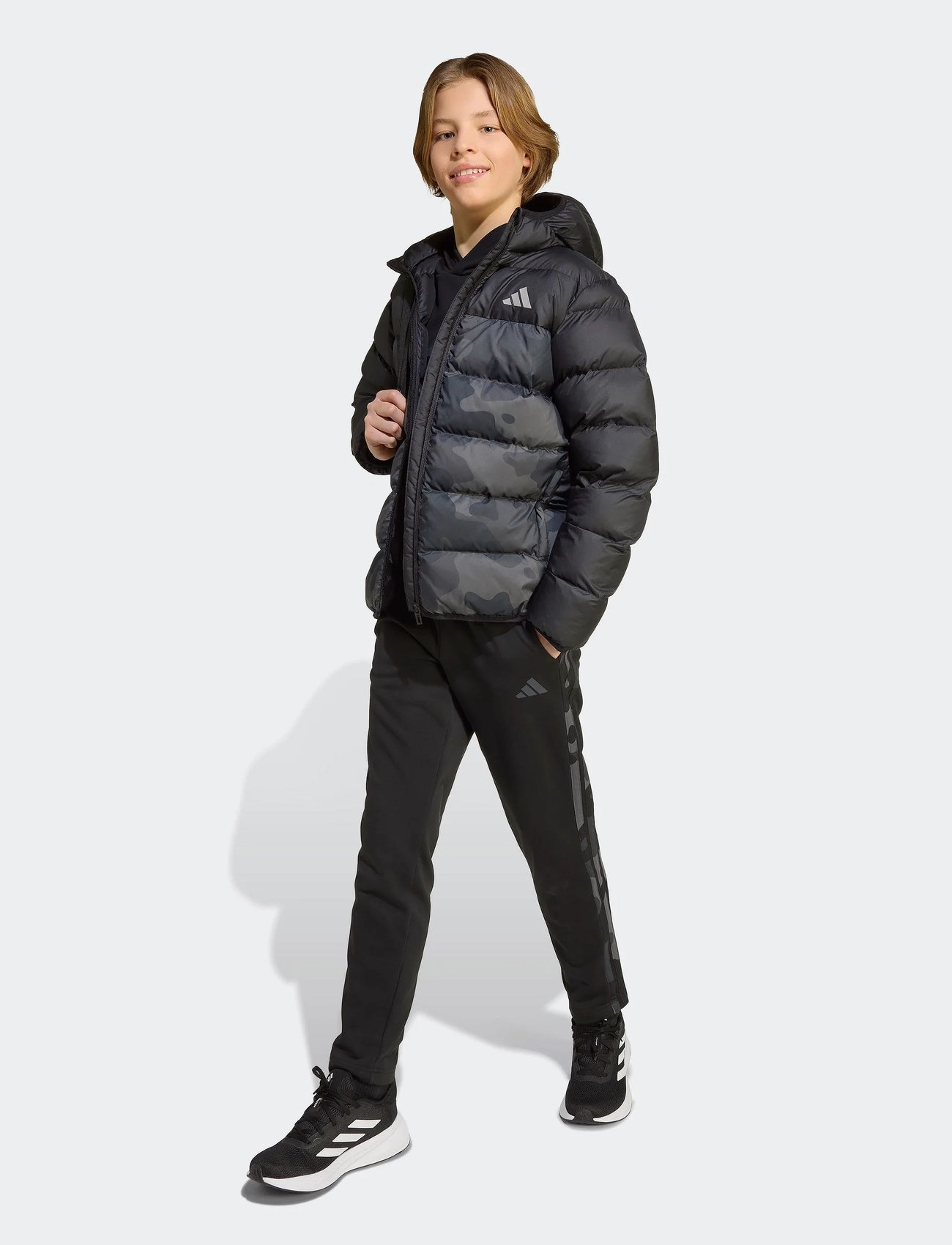 adidas Sportswear J Sd Aop Jkt, 152, Black, Jakker Og Frakker > Puffer Og Vatterede, Børn