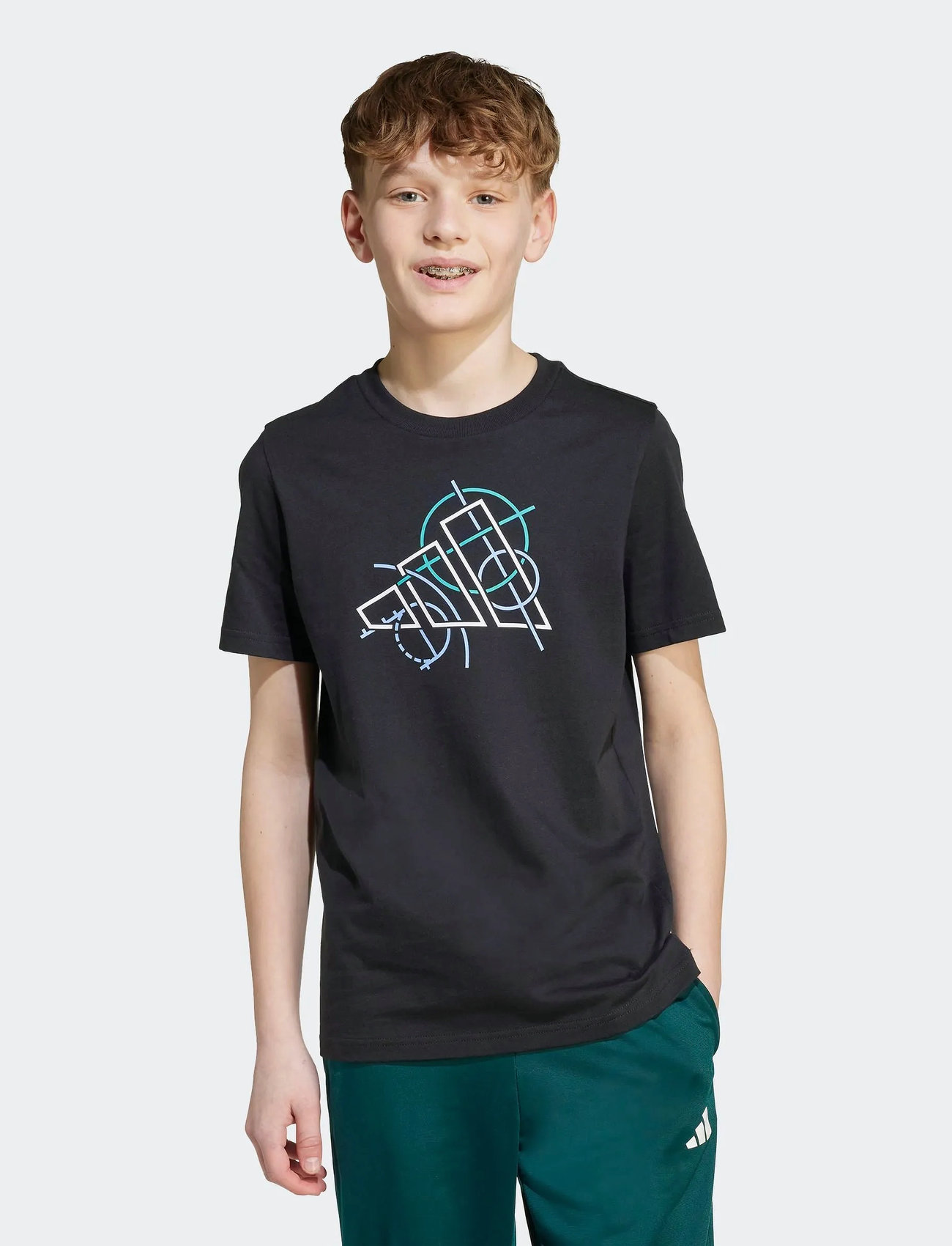 adidas Sportswear J Tech Table T, 128, Black, T-Shirts > Kortærmede, Børn